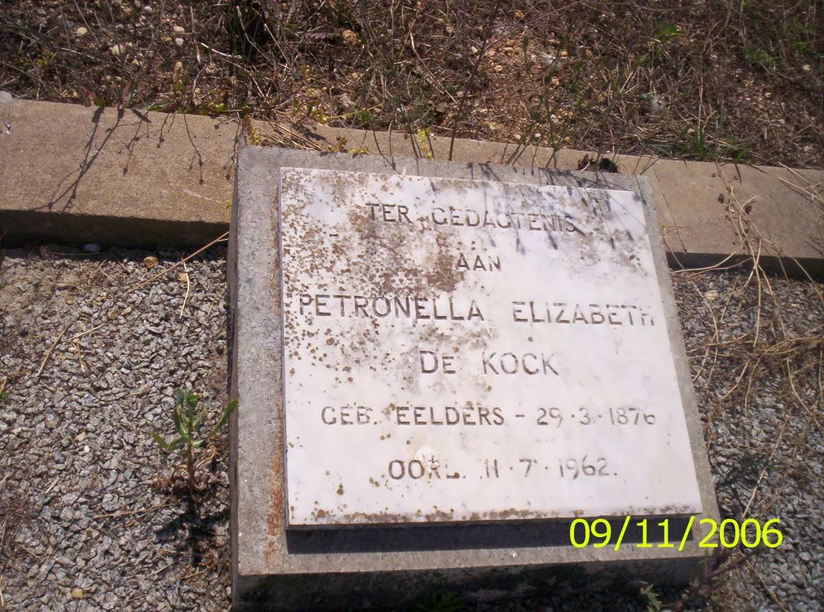 KOCK Petronella Elizabeth, de nee EELDERS 1876-1962