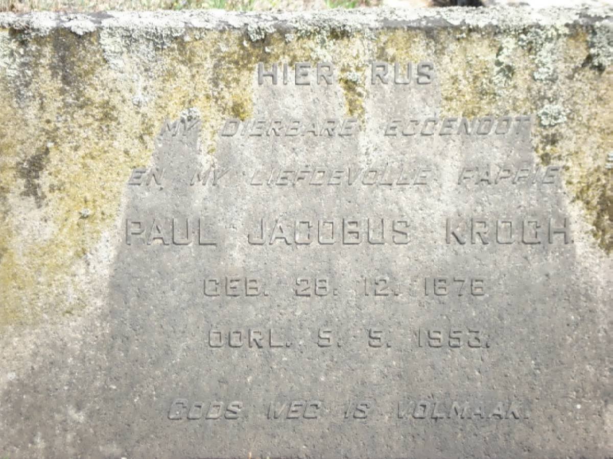 KROCH Paul Jacobus 1876-1953