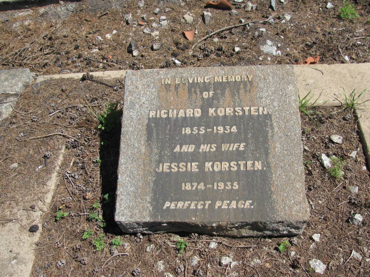 KORSTEN Richard 1855-1934 &amp; Jessie 1874-1935