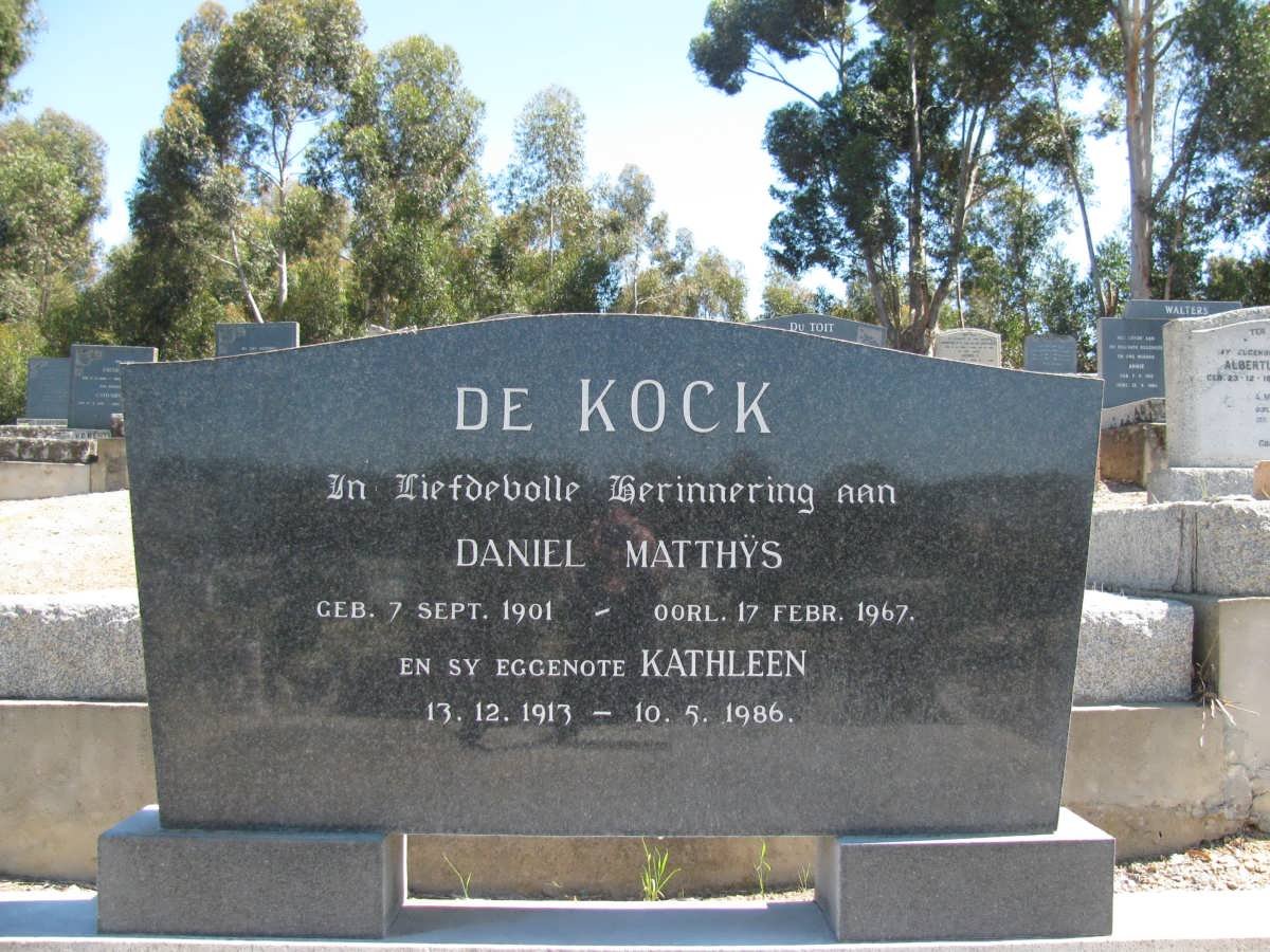 KOCK Daniel Matthys, de 1901-1967 &amp; Kathleen 1913-1986