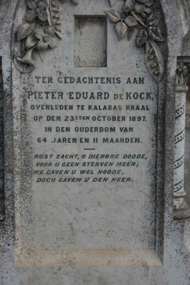KOCK Pieter Eduard, de -1897