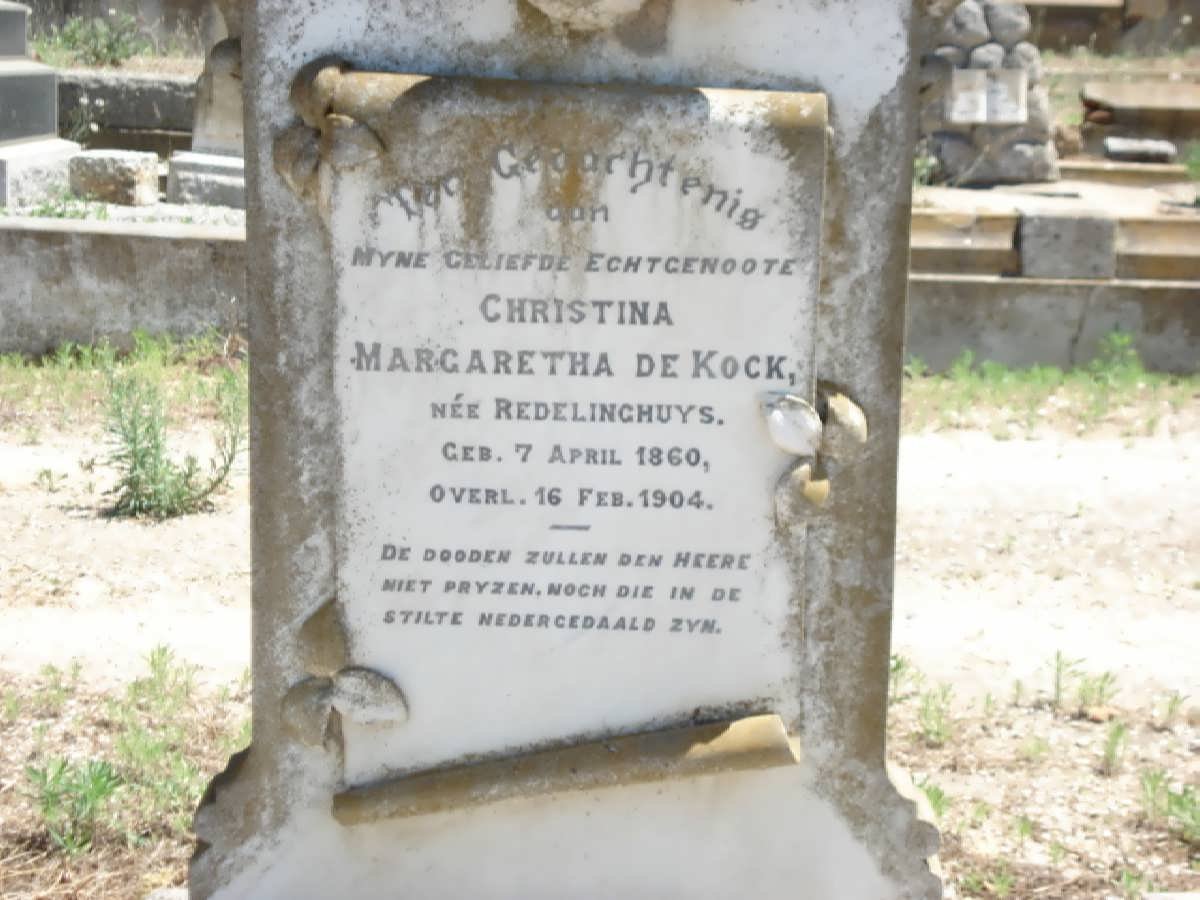 KOCK Christina Margaretha, de nee REDELINGHUYS 1860-1904