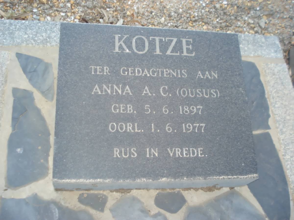 KOTZE Anna A.C. 1897-1977