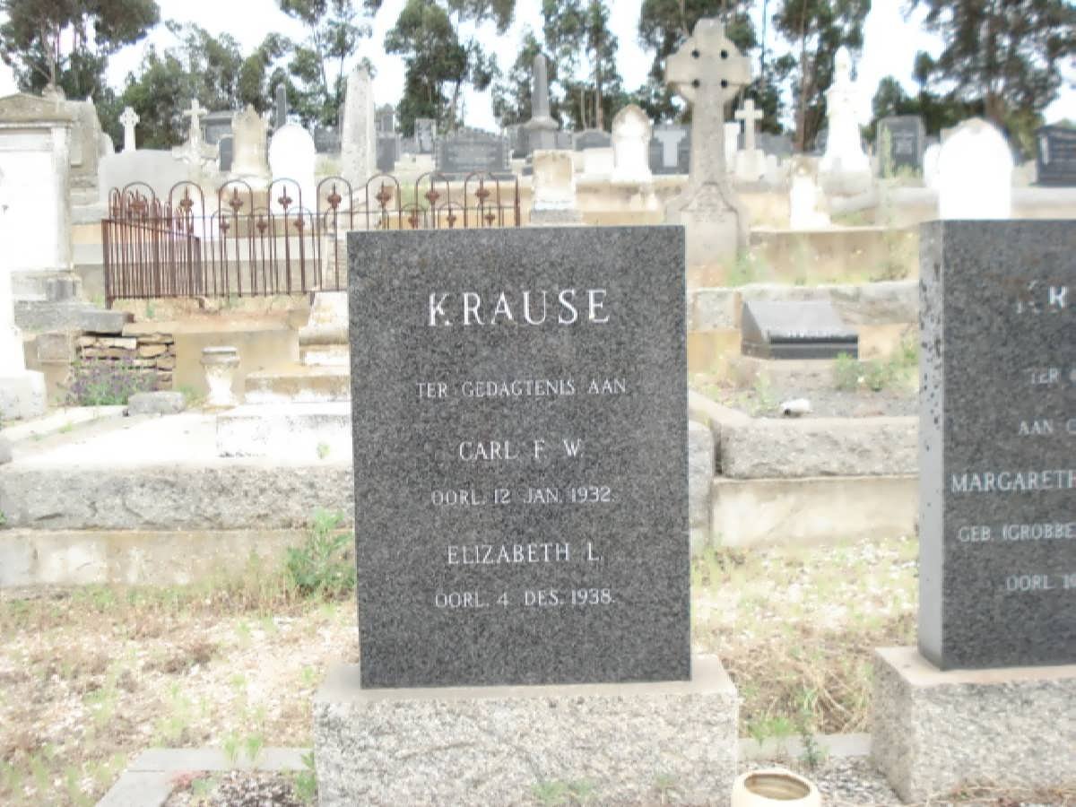 KRAUSE Carl F.W. -1932 &amp; Elizabeth L. -1938