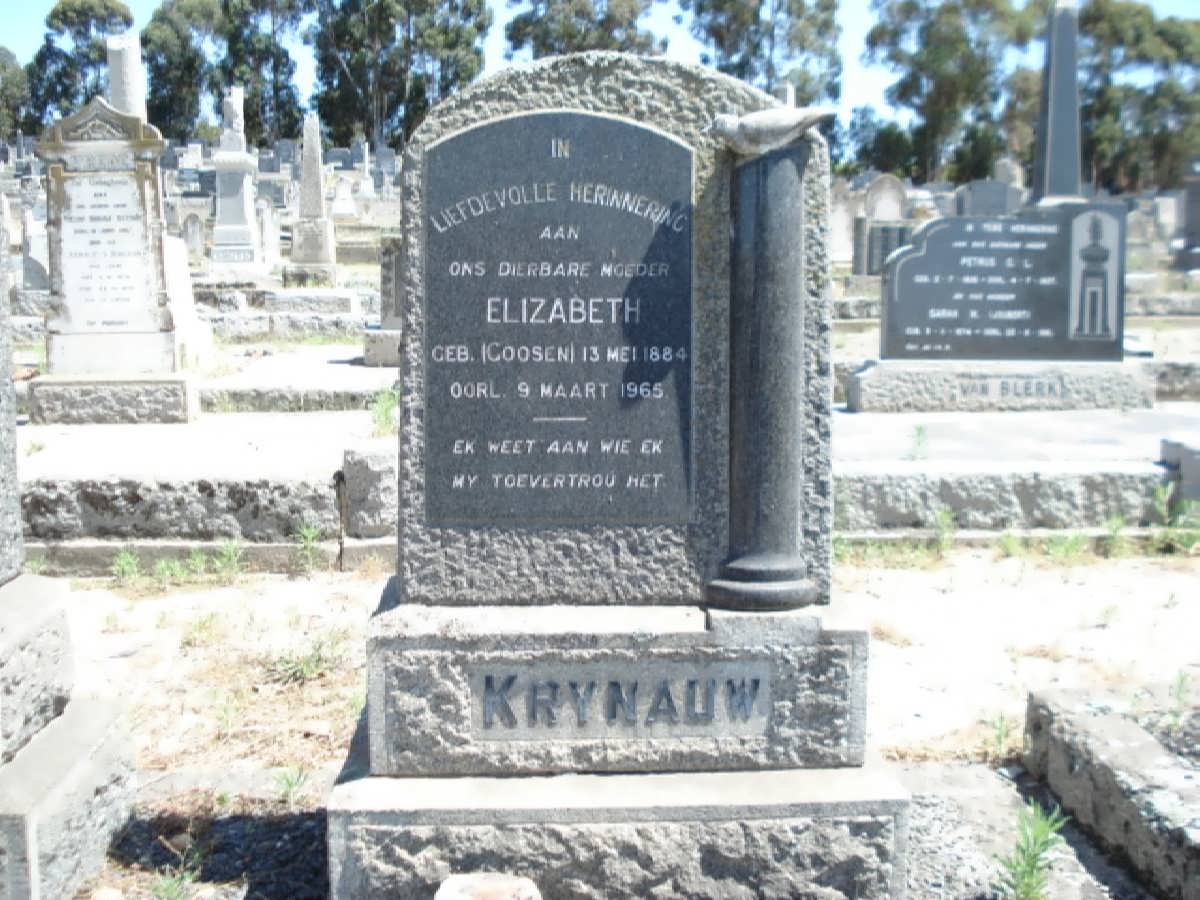 KRYNAUW Elizabeth nee GOOSEN 1884-1965