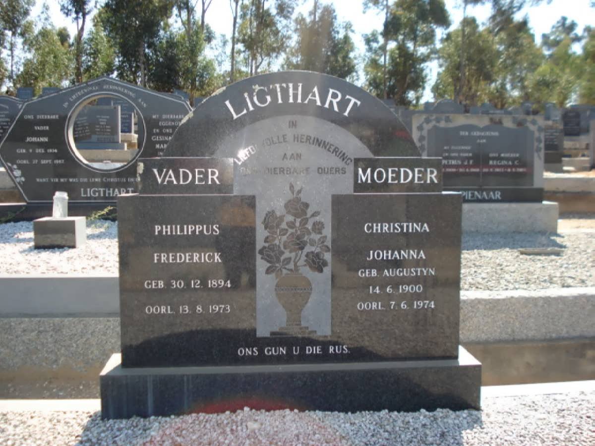 LIGHTHART Phillipus Frederick 1894-1973 &amp; Christina Johanna Augustyn 1900-1974