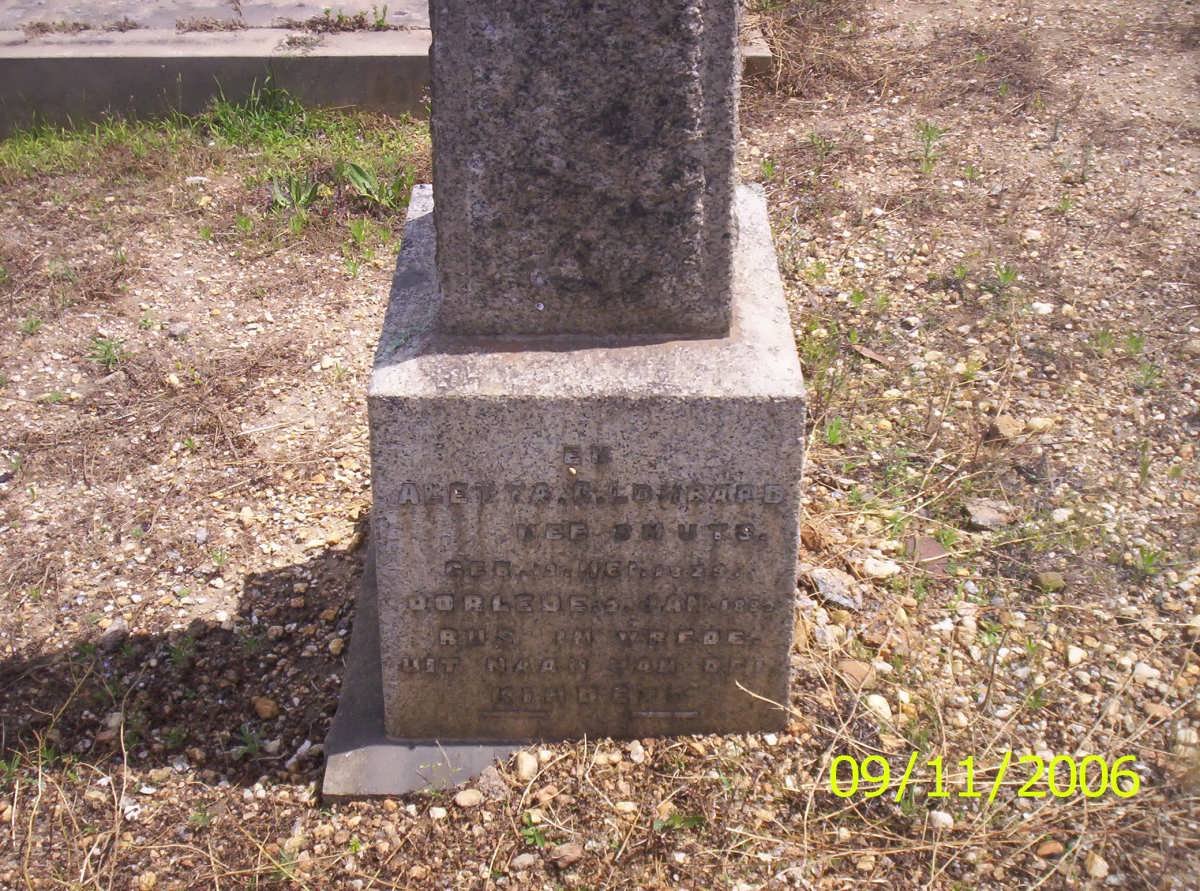 LOMBARD Aletta G. nee SMUTS 1829-1887
