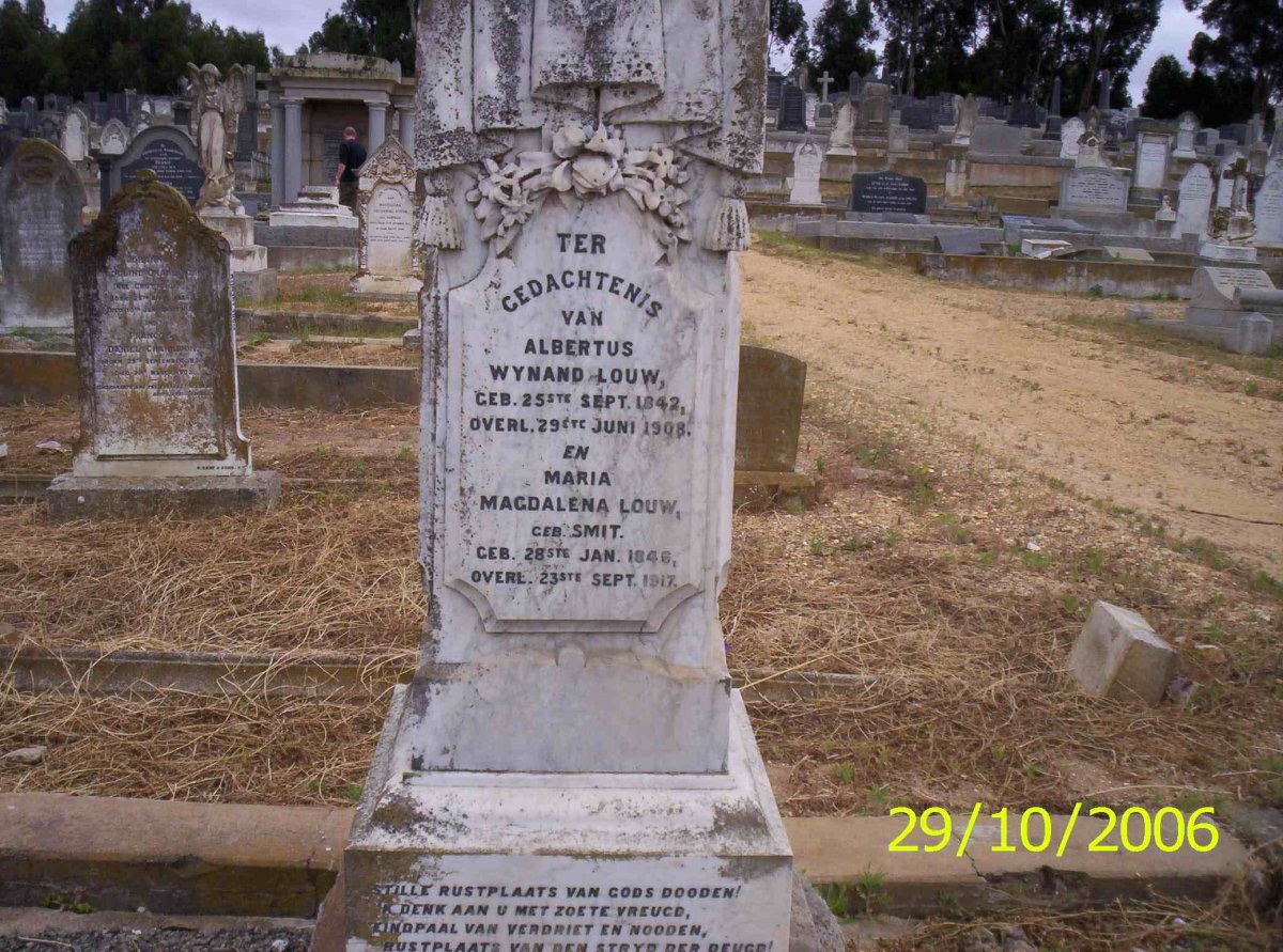 LOUW Albertus Wynand 1842-1908 &amp; Maria Magdalena SMIT 1846-1917