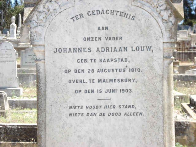 LOUW Johannes Adriaan 1810-1903
