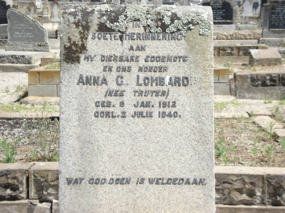 LOMBARD Anna C. nee TRUTER 1912-1940