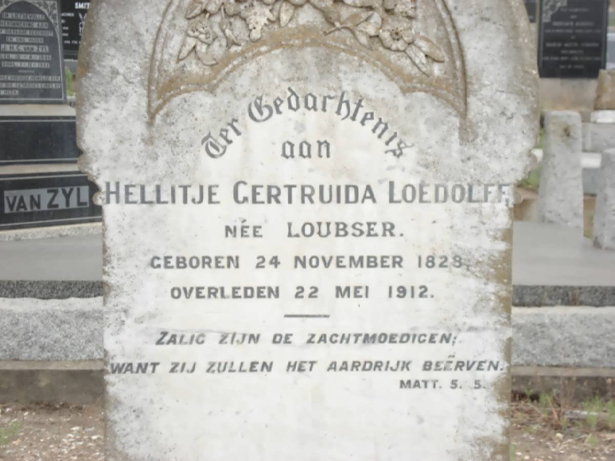 LOEDOLFF Hellitje Gertruida nee LOUBSER 1828-1912
