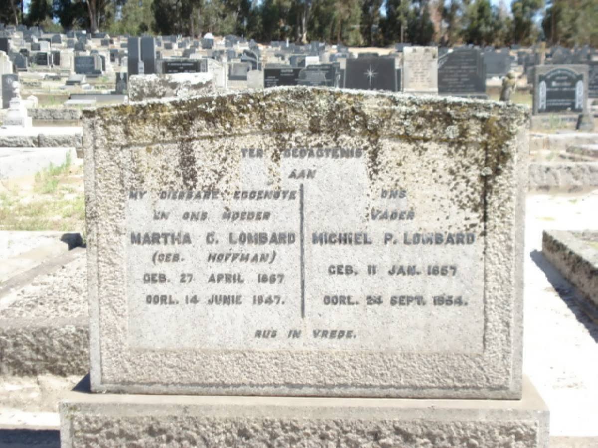 LOMBARD Michiel P. 1857-1954 &amp; Martha C. HOFFMAN 1867-1947