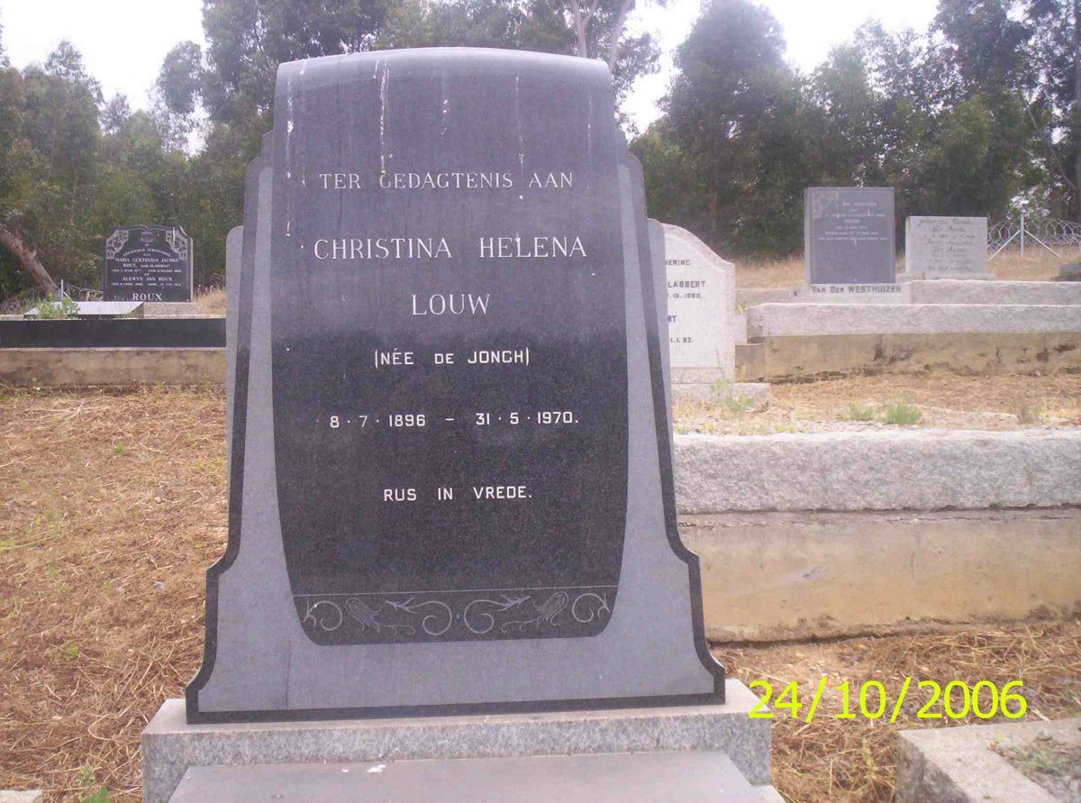 LOUW Christina Helena neé DE JONGH 1896-1970