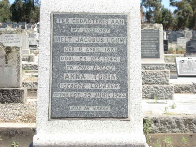 LOUW Melt Jacobus 1881-1944 &amp; Anna Tobia LOUBSER -1963