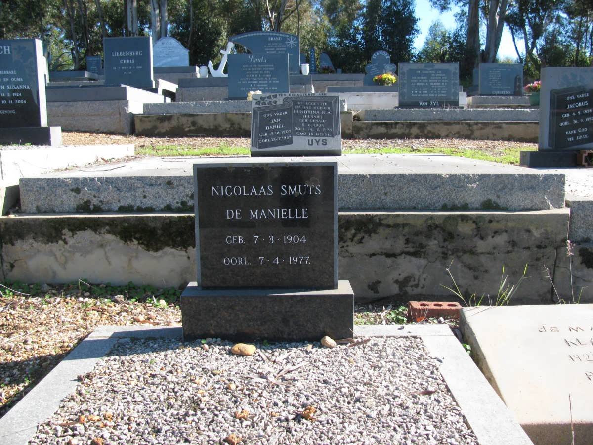 MANIELLE Nicolaas Smuts, de 1904-1977