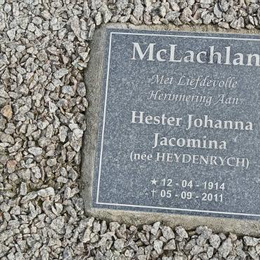 MCLACHLAN Hester Johanna Jacomina nee HEYDENRYCH 1914-2011