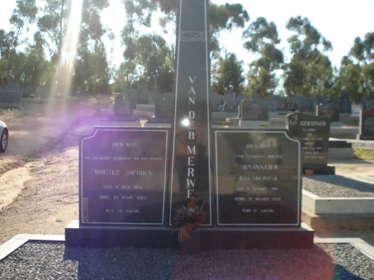 MERWE Wouter Jacobus, van der ?-? &amp; Susanna ? ?-?