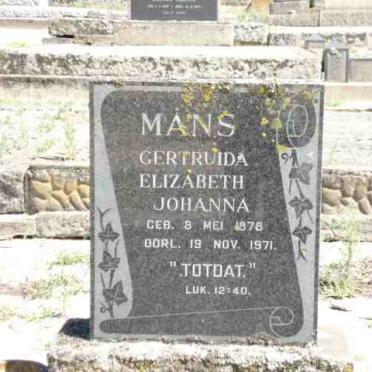MANS Gertruida Elizabeth Johanna 1878-1971