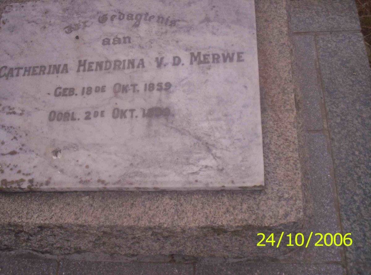 MERWE Catherina Hendrina, v.d. 1859-1899