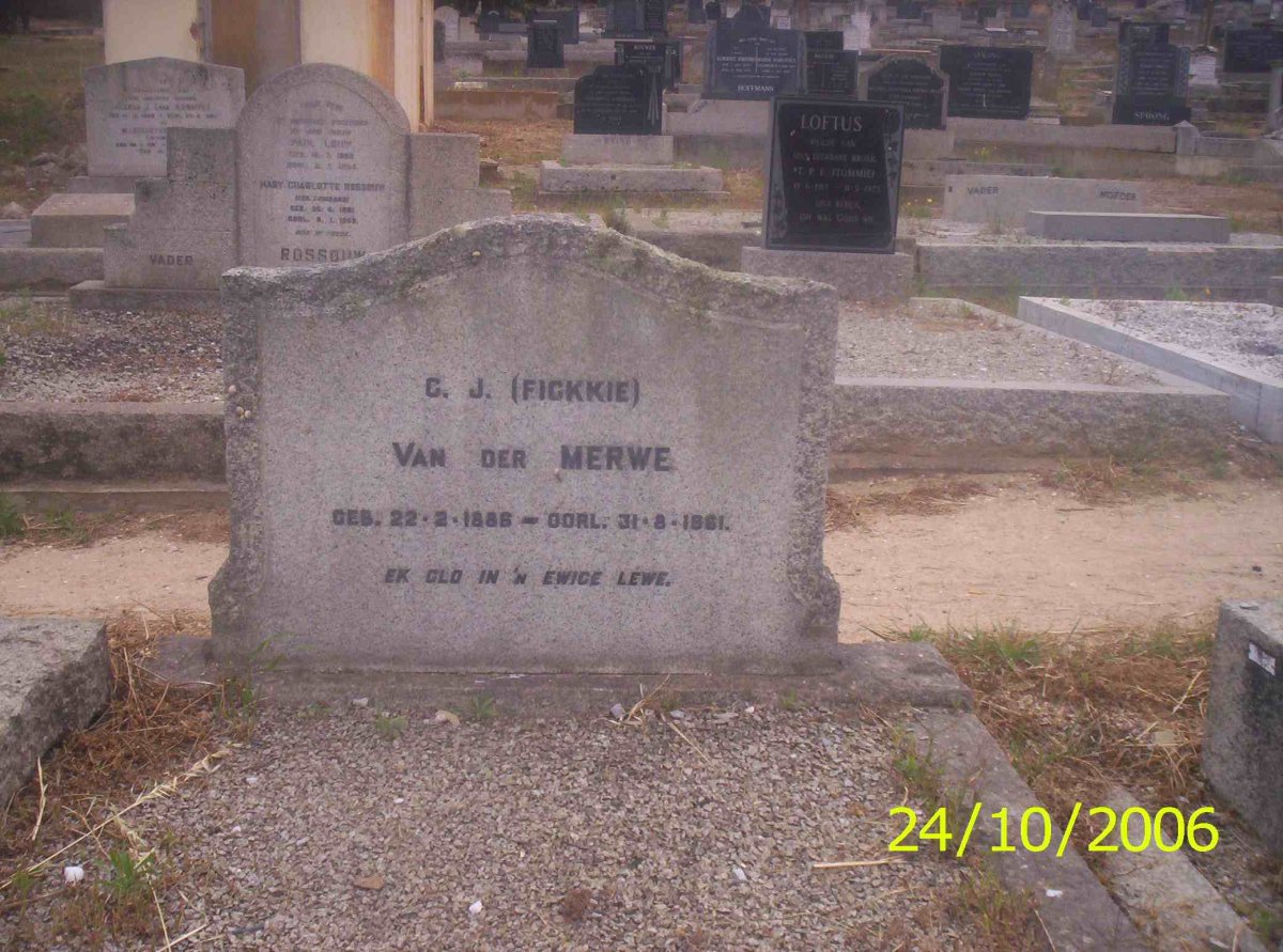 MERWE C.J., v.d. 1886-1961