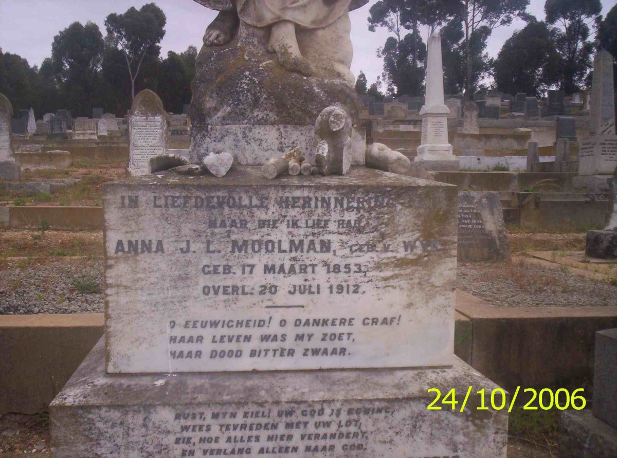 MOOLMAN Anna J. L. nee VAN WYK 1853-1912