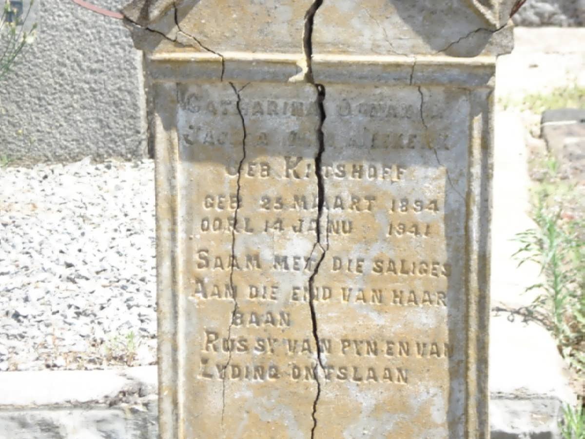NIEKERK Catharina Jacoba, van nee KITSHOFF 1894-1941