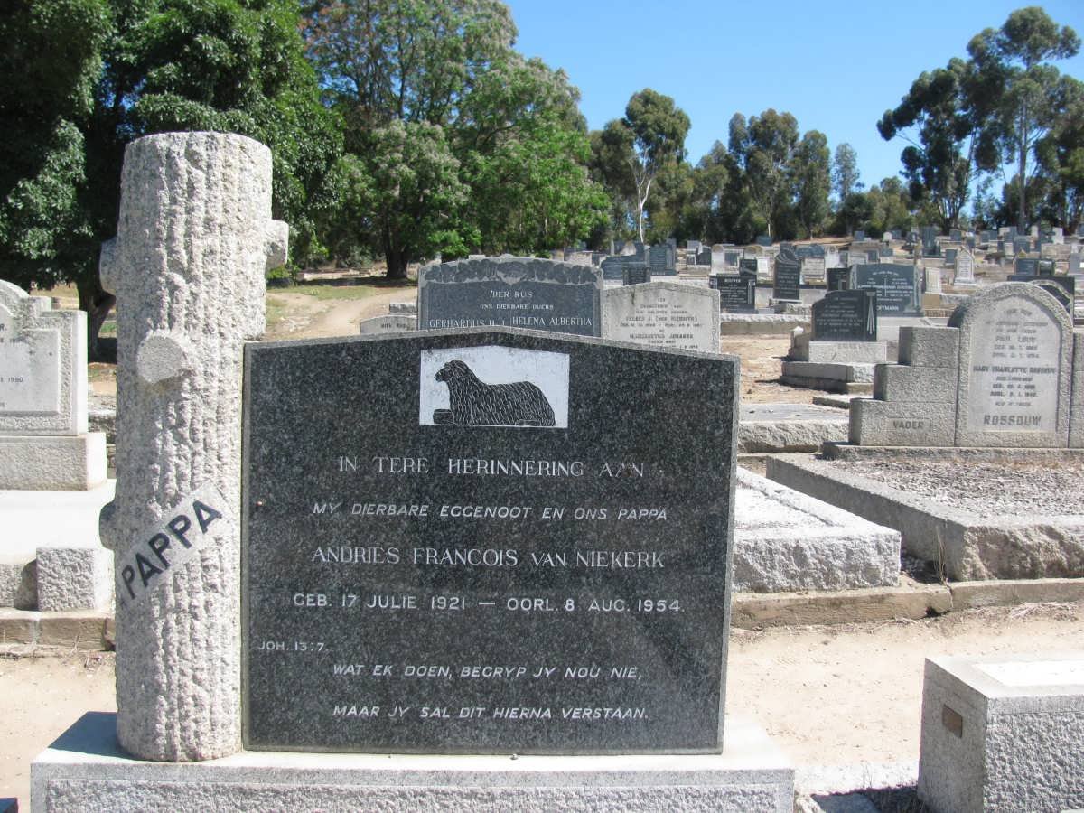 NIEKERK Andries Francois, van 1921-1954