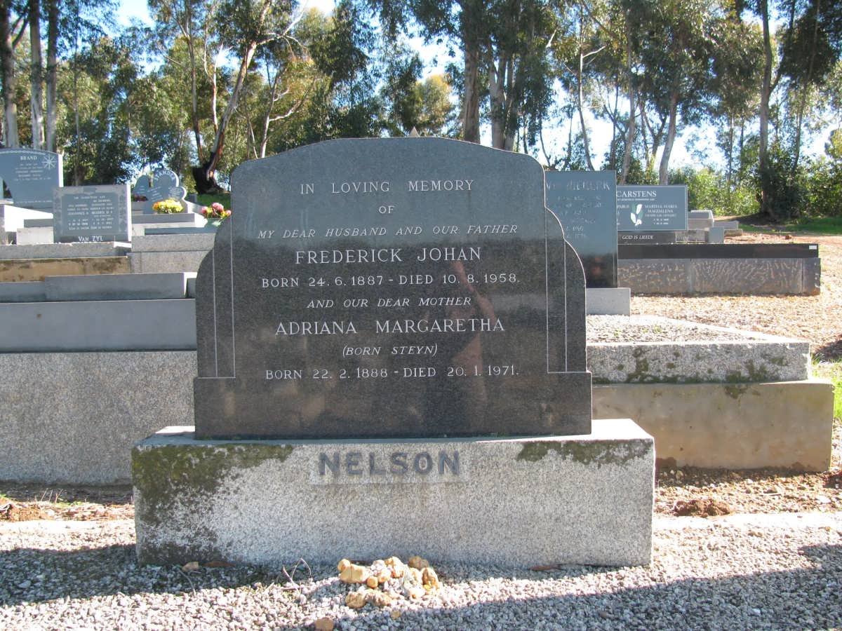 NELSON Frederick Johan 1887-1958 &amp; Adriana Margaretha STEYN 1888-1971