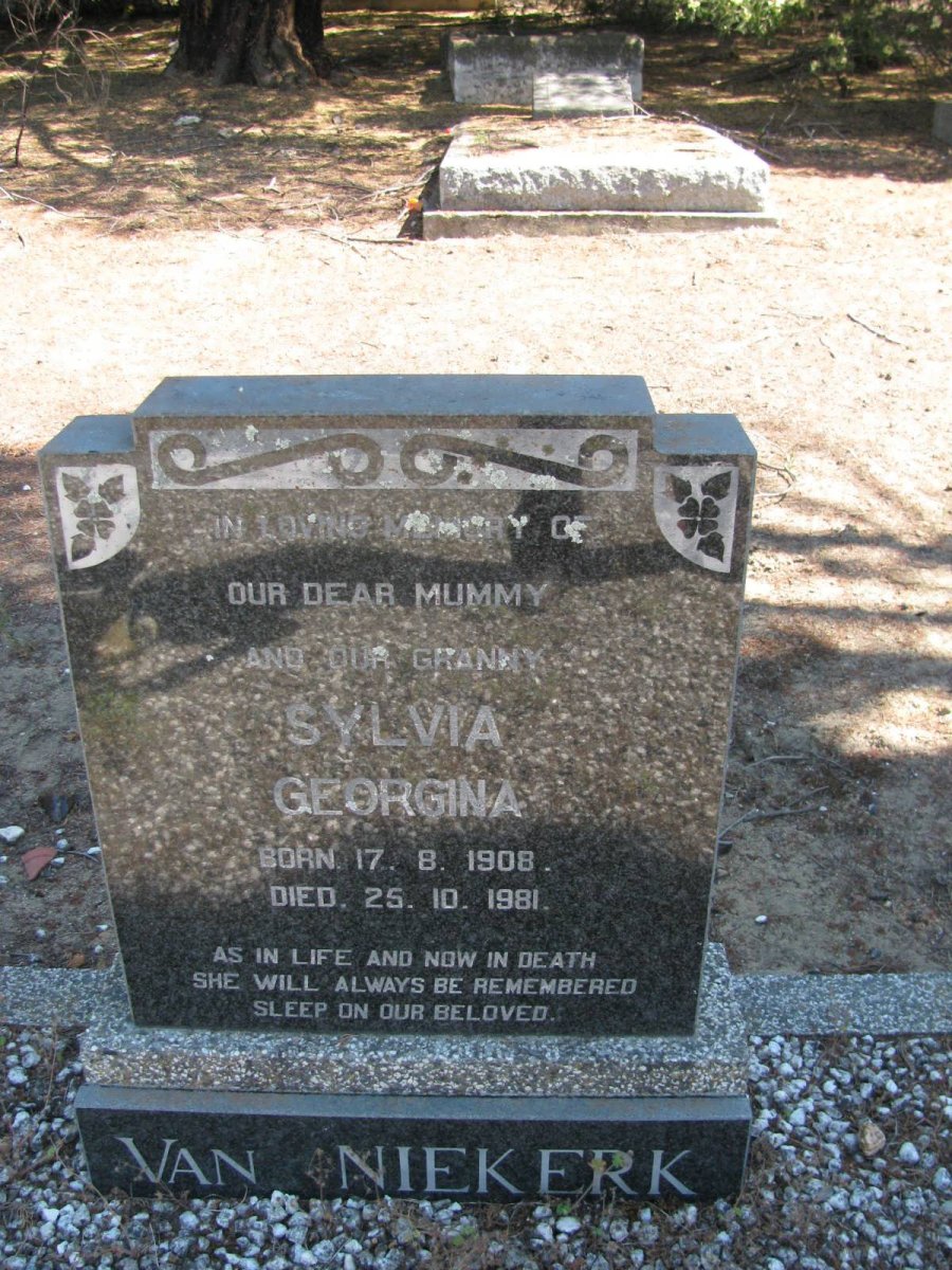 NIEKERK Sylvia Georgina, van 1908-1981
