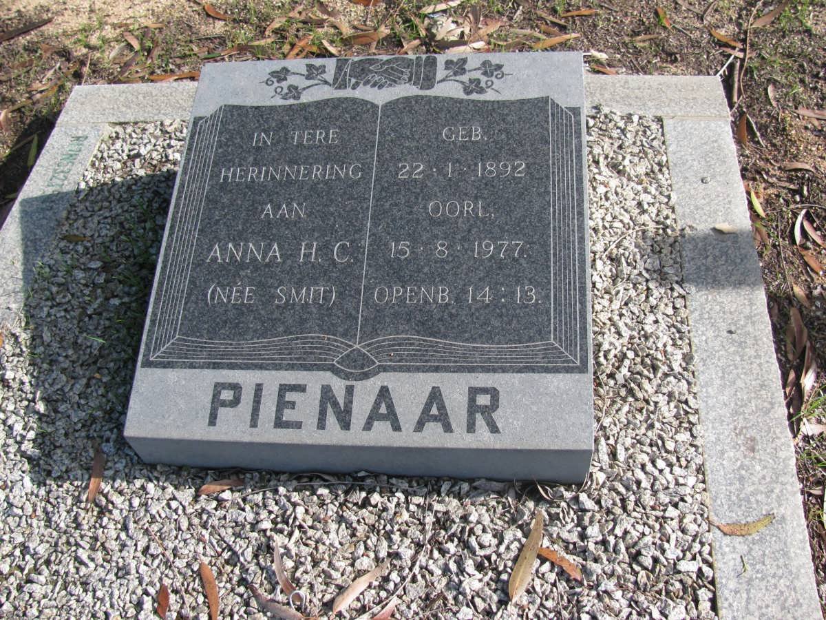 PIENAAR Anna H.C. nee SMIT 1892-1977