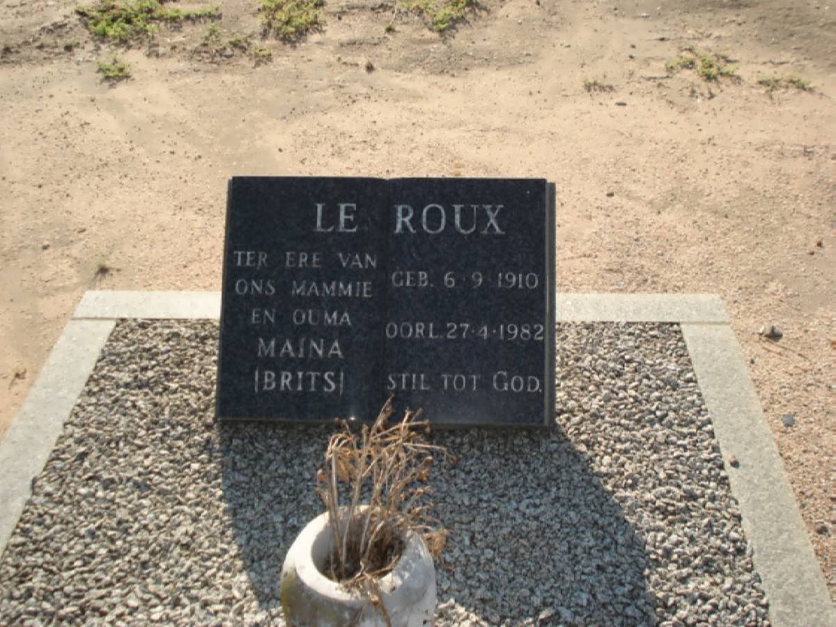 ROUX Maina, le nee BRITS 1910-1982