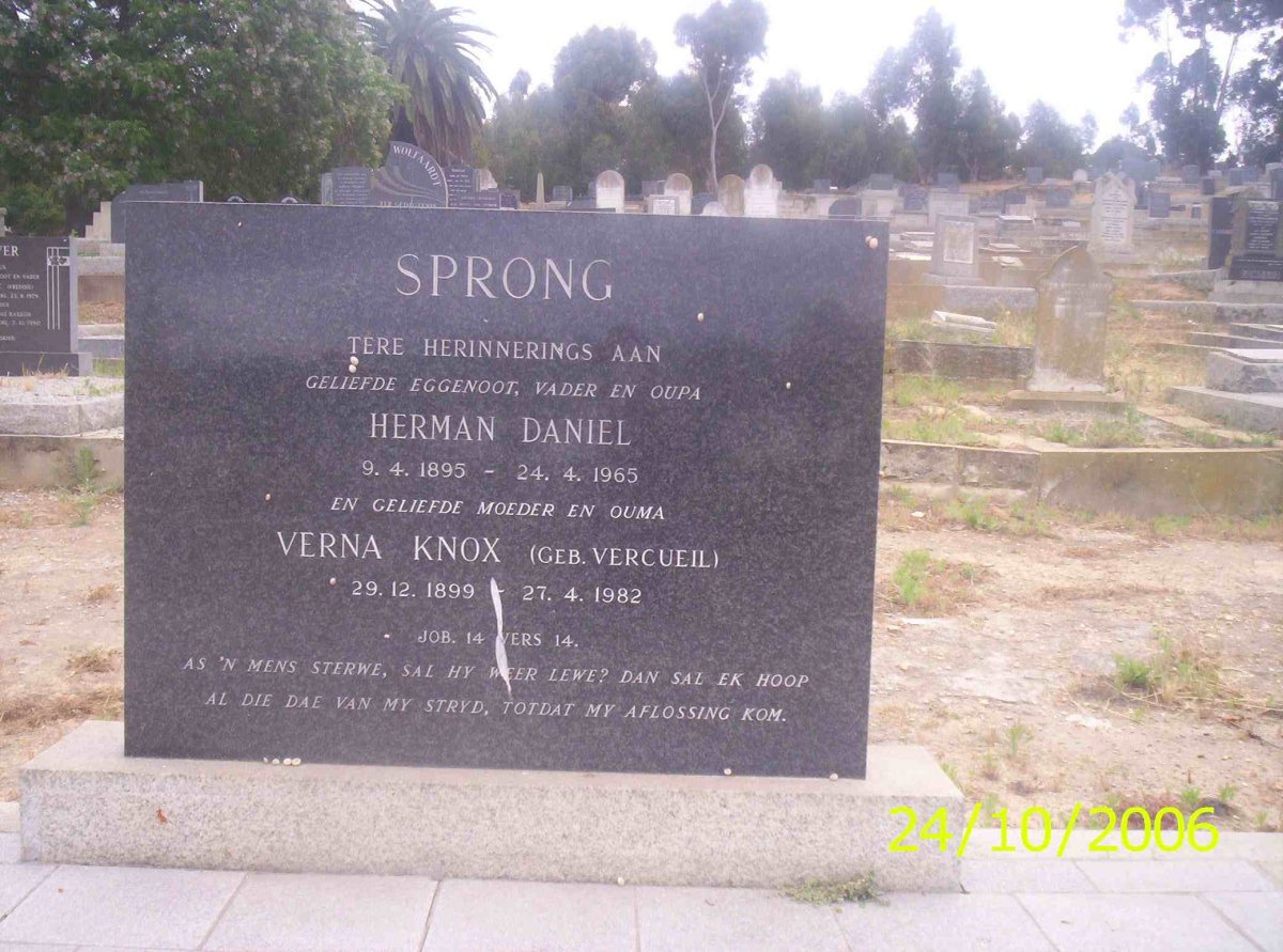 SPRONG Herman Daniel 1895-1965 &amp; Vera Knox VERCUEIL 1899-1982