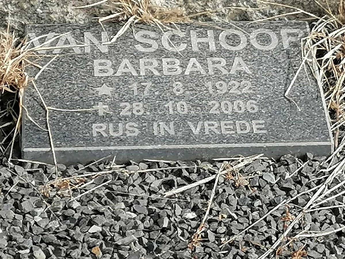 SCHOOR Barbara, van 1922-2006