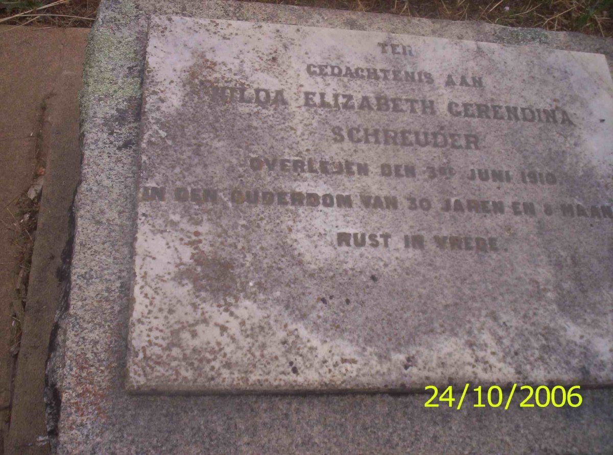 SCHREUDER Hilda Elizabeth Gerendina -1910