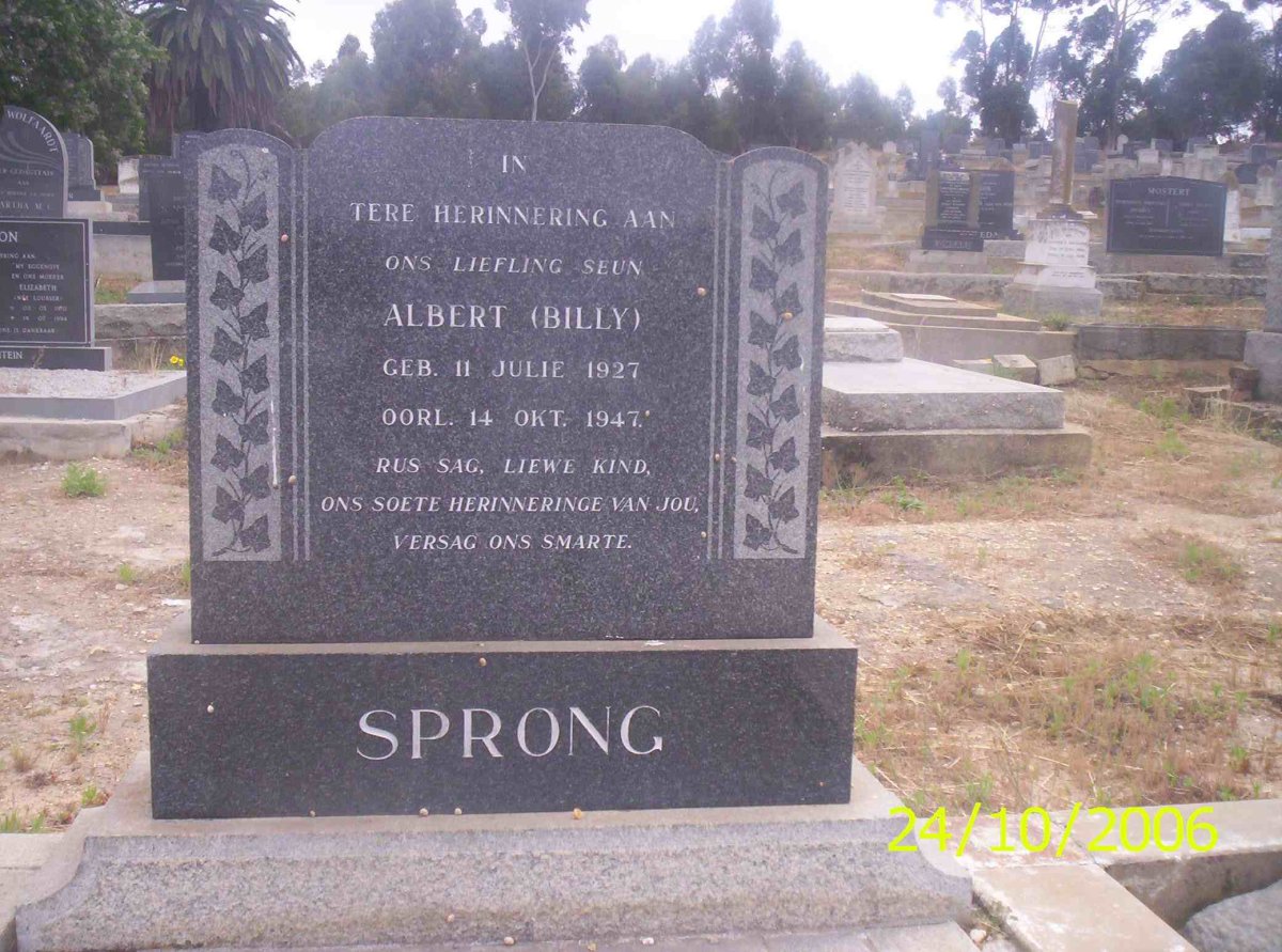 SPRONG Albert 1927-1947