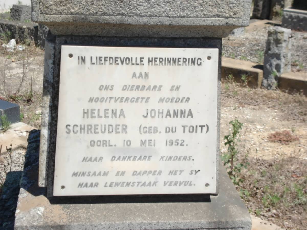 SCHREUDER Helena Johanna nee DU TOIT -1952
