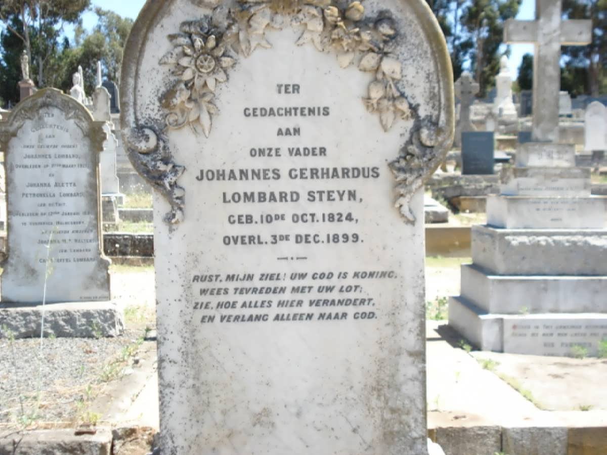 STEYN Johannes Gerhardus Lombard 1824-1899