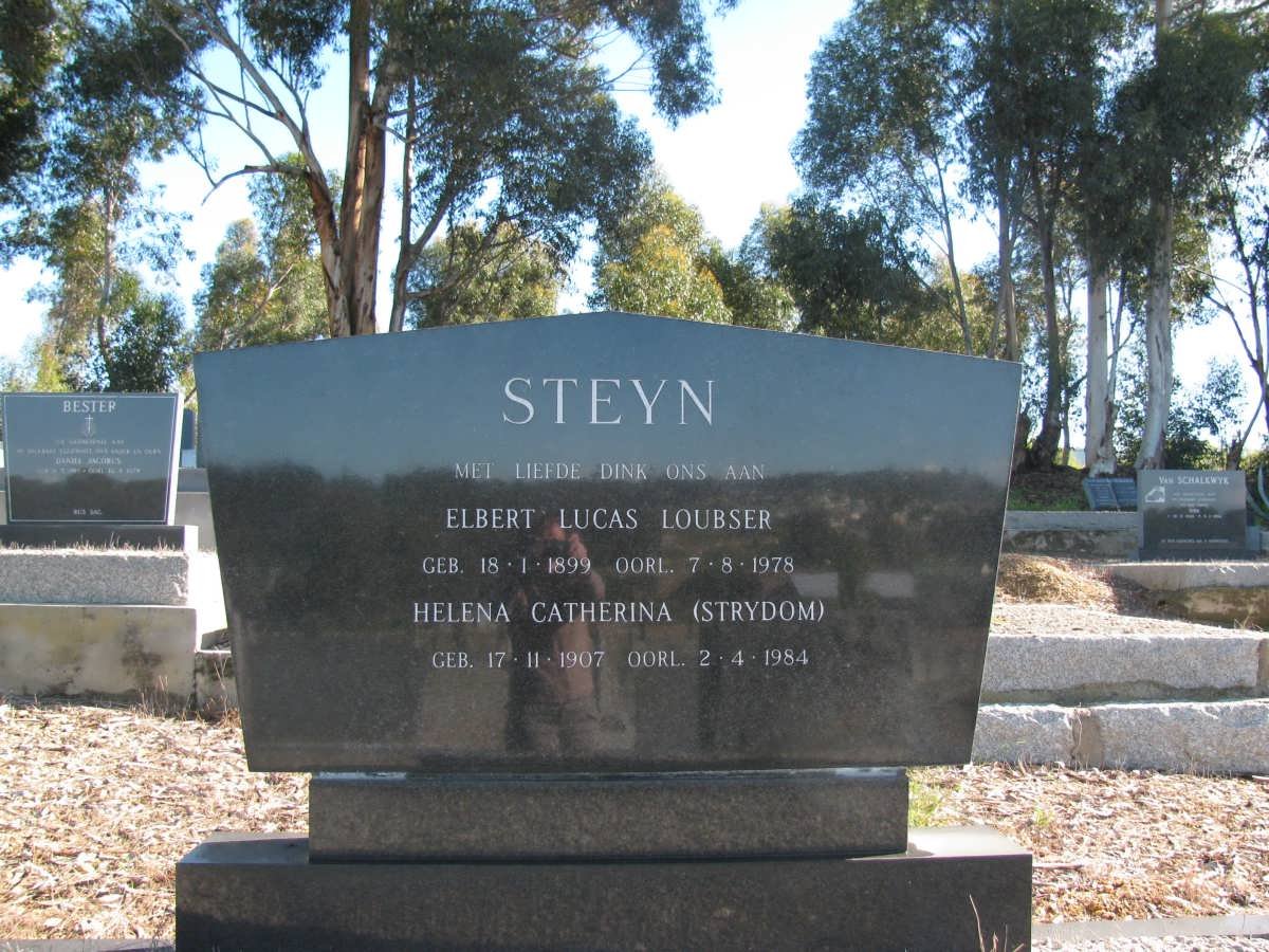 STEYN Elbert Lucas Loubser 1899-1978 &amp; Helena Catharina STRYDOM 1907-1984