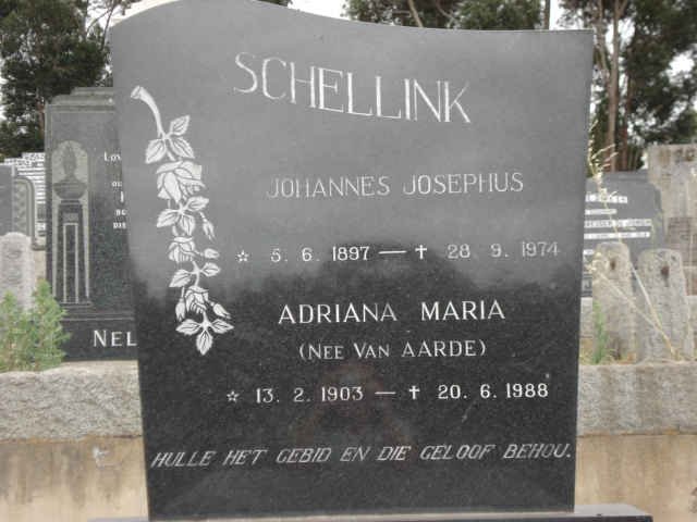 SCHELLINK Johannes Josephus 1897-1974 &amp; Adriana Maria VAN AARDE 1903-1988