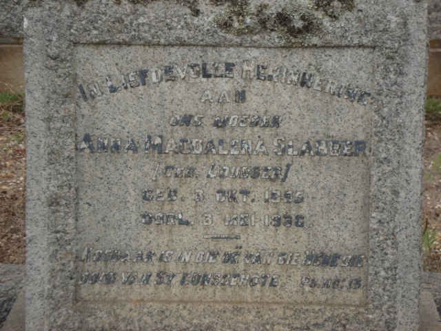 SLABBER Anna Magdalena nee LOUBSER 1855-1936