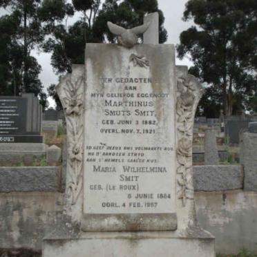 SMIT Marthinus Smuts 1882-1921 &amp; Maria Wilhelmina LE ROUX 1884-1967