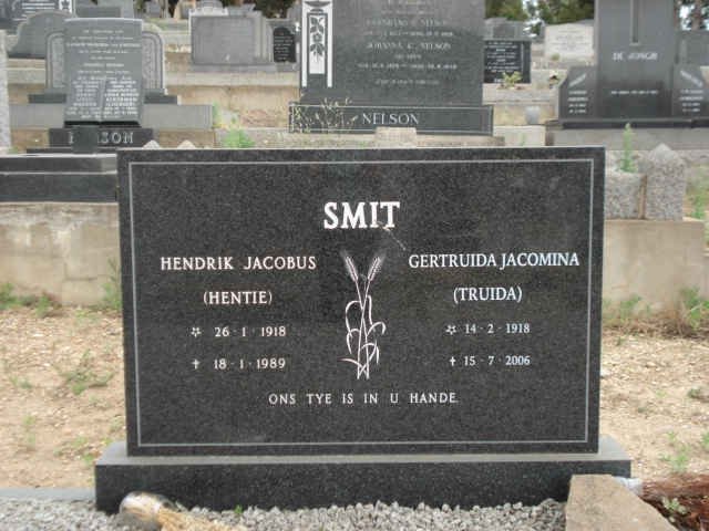 SMIT Hendrik Jacobus 1918-1989 &amp; Gertruida Jacomina 1918-2006