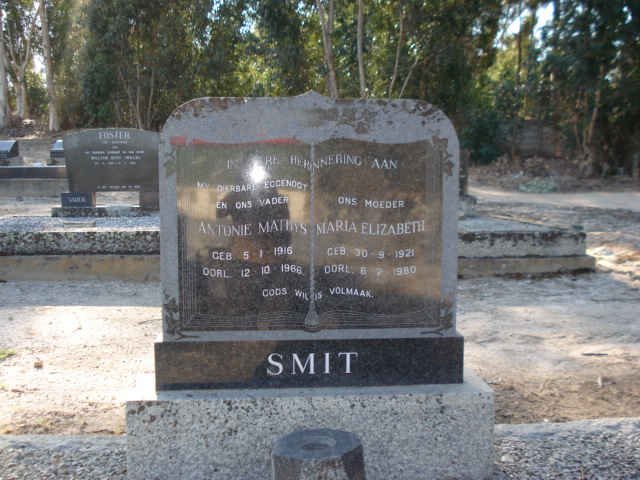 SMIT Antonie Mathys 1916-1988 &amp; Maria Elizabeth 1921-1980