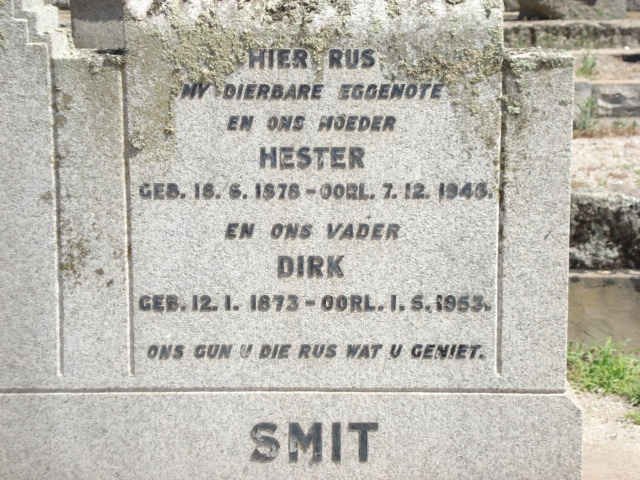 SMIT Dirk 1873-1953 &amp; Hester 1876-194?