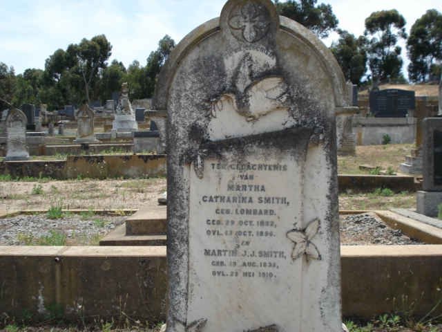 SMITH Martin J.J. 1832-1910 &amp; Martha Catharina LOMBARD 1832-1896