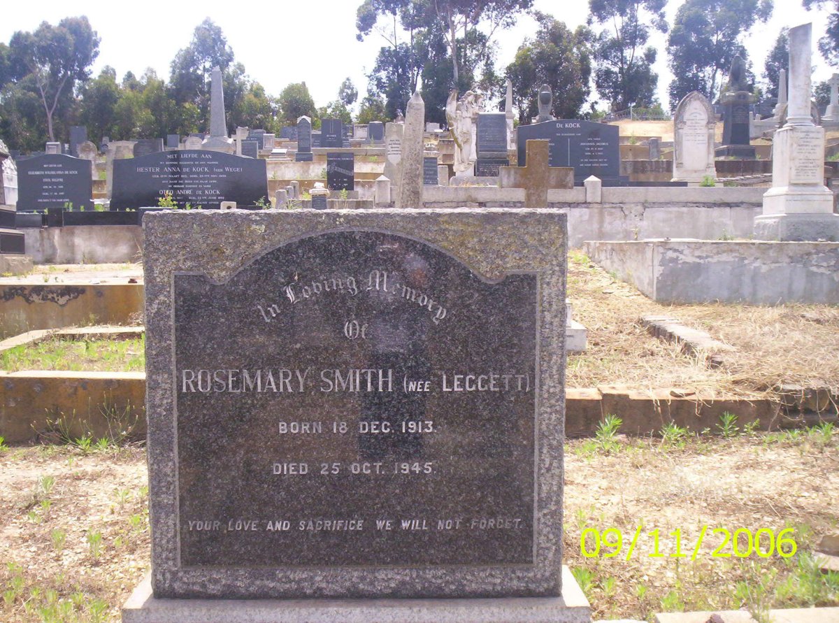 SMITH Rosemary nee LEGGETT 1913-1945