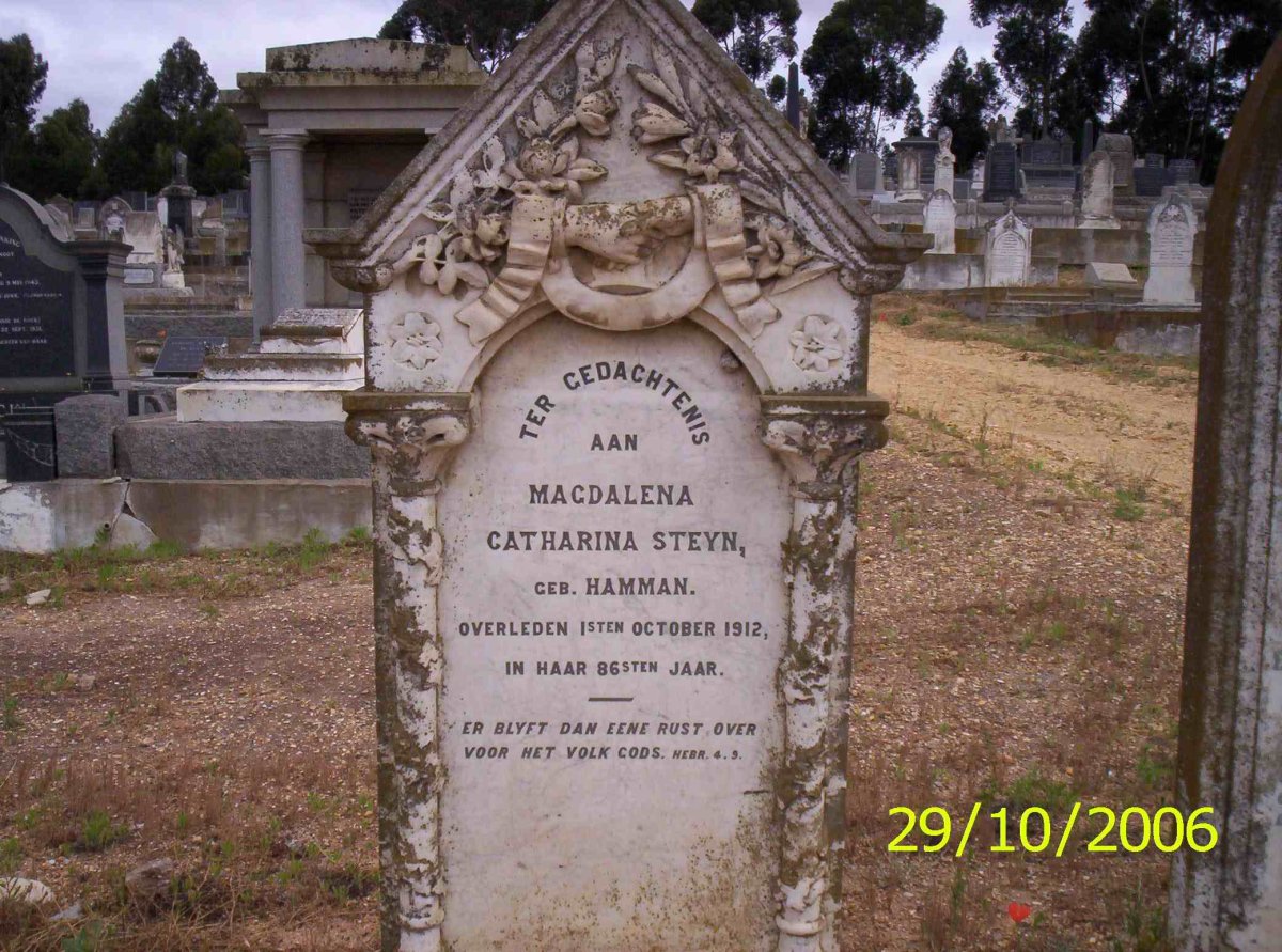 STEYN Magdalena Catharina neé HAMMAN -1912