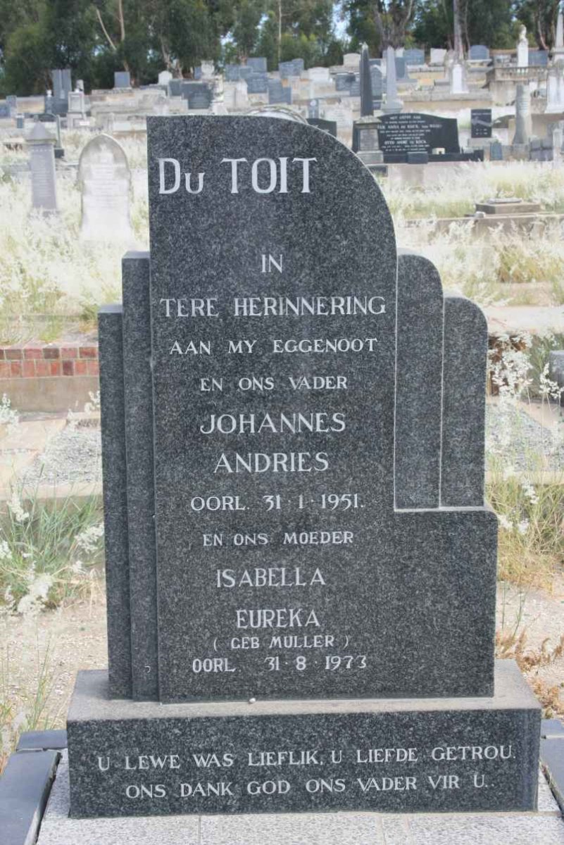 TOIT Johannes Andries, du -1951 &amp; Isabella Eureka MULLER -1973
