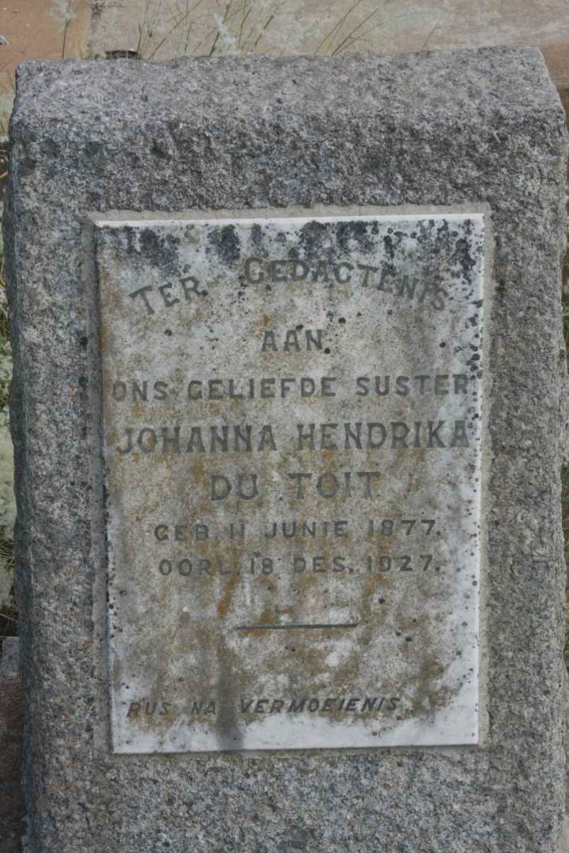 TOIT Johanna Hendrika, du 1877-1927
