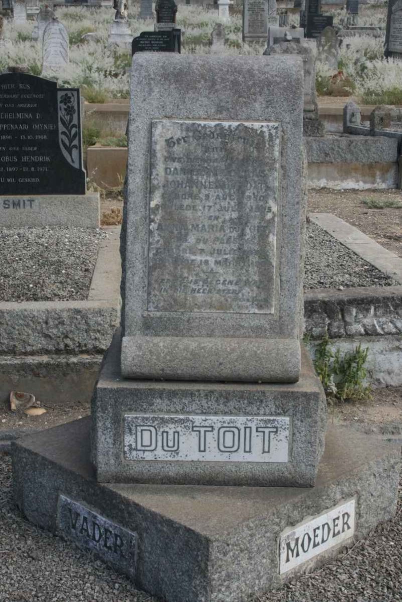 TOIT Daniel Nicolaas Johannes, du 1850-1905 &amp; Anna Maria DU PLESSIS 1856-1903